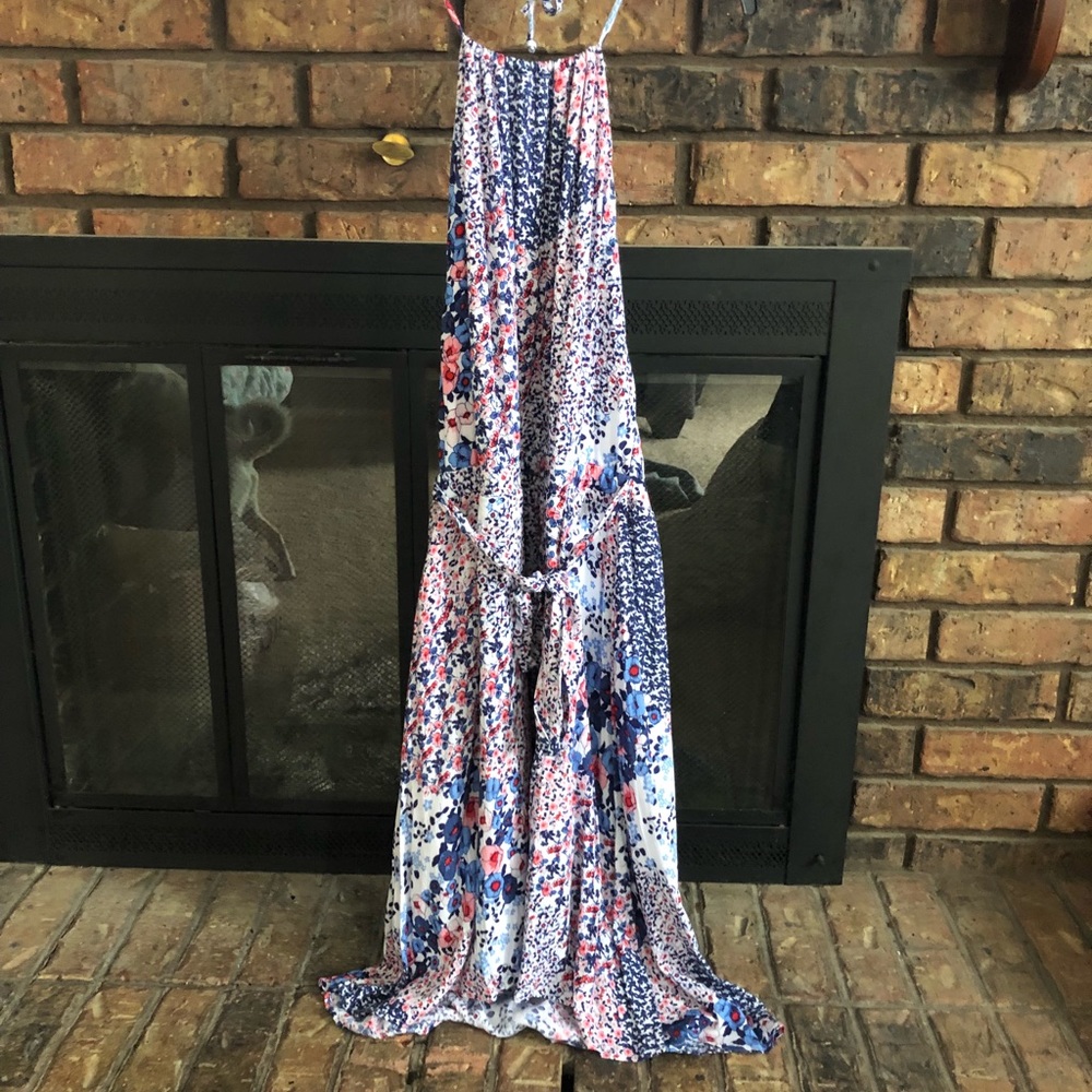 Copper Key Floral Halter Dress